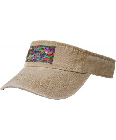 Colorful Brick Women's Visor,Stylish Sun Hat for Golf, Running, and Outdoor Activities Sun Protection Beach Cap Natural $11.1...