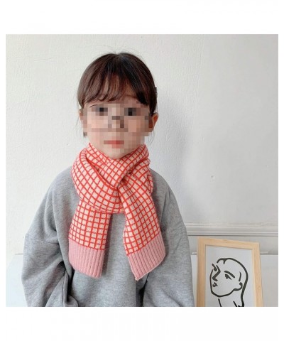 Shawl Winter Kid Knitted Wool Plaid Scarves Thicken Warm Children Shawl Patchwork Neckerchief Scarf E $31.59 Scarves