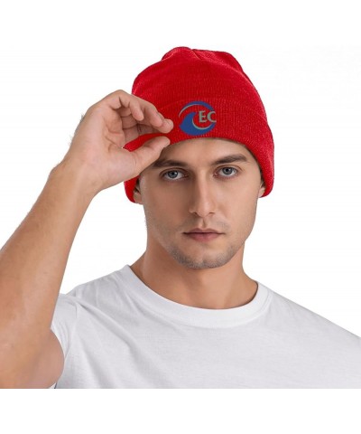 Eckerd College Logo Beanie Hat for Men and Women Winter Warm Hats Knit Slouchy Thick Skull Cap Red $11.95 Skullies & Beanies