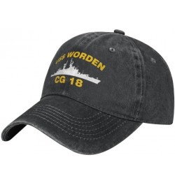 USS Worden CG 18 DLG 18 Flag Baseball Caps Denim Hats Cowboy Knit hat Fisherman's hat Black $13.35 Baseball Caps