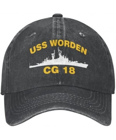 USS Worden CG 18 DLG 18 Flag Baseball Caps Denim Hats Cowboy Knit hat Fisherman's hat Black $13.35 Baseball Caps