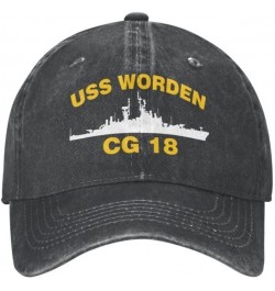 USS Worden CG 18 DLG 18 Flag Baseball Caps Denim Hats Cowboy Knit hat Fisherman's hat Black $13.35 Baseball Caps