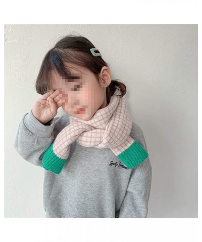 Shawl Winter Kid Knitted Wool Plaid Scarves Thicken Warm Children Shawl Patchwork Neckerchief Scarf E $31.59 Scarves