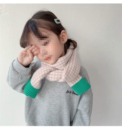 Shawl Winter Kid Knitted Wool Plaid Scarves Thicken Warm Children Shawl Patchwork Neckerchief Scarf E $31.59 Scarves