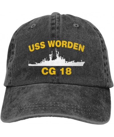 USS Worden CG 18 DLG 18 Flag Baseball Caps Denim Hats Cowboy Knit hat Fisherman's hat Black $13.35 Baseball Caps