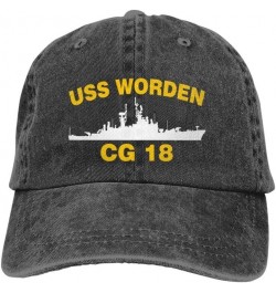 USS Worden CG 18 DLG 18 Flag Baseball Caps Denim Hats Cowboy Knit hat Fisherman's hat Black $13.35 Baseball Caps