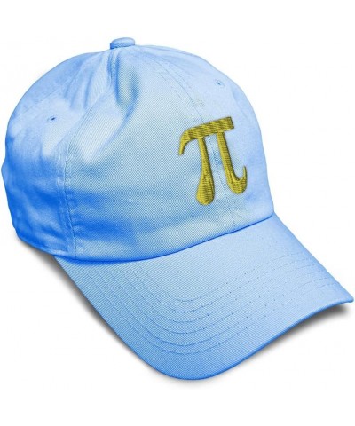 Custom Soft Baseball Cap Pi Symbol Embroidery Symbols 3.14 Pi Twill Cotton Pins Dad Hats for Men & Women Light Blue Design On...