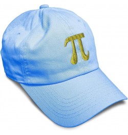 Custom Soft Baseball Cap Pi Symbol Embroidery Symbols 3.14 Pi Twill Cotton Pins Dad Hats for Men & Women Light Blue Design On...