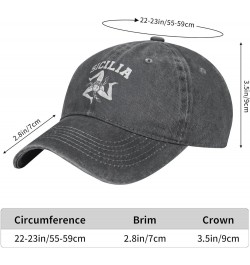 Sicilian Trinacria - Sicilia Denim Baseball Cap Hat Adjustable Cowboy Hat Deep Heather $9.93 Baseball Caps