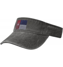 Flag of North Carolina Knitting Effect Sun Visor Hats for Women Men Sun Hat Vintage Golf Hat Adjustable Baseball Cap Deep Hea...