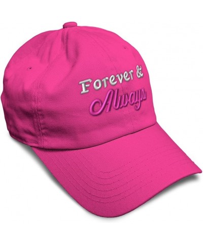 Soft Baseball Cap Forever and Always Style B Cotton Dad Hats for Men & Women Hot Pink $12.30 Baseball Caps