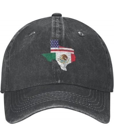 Texas Mexican American Flag Hat for Men Women Mexico USA Friendship Flag Baseball Cap Black Snapback Hat Cotton Black $10.70 ...