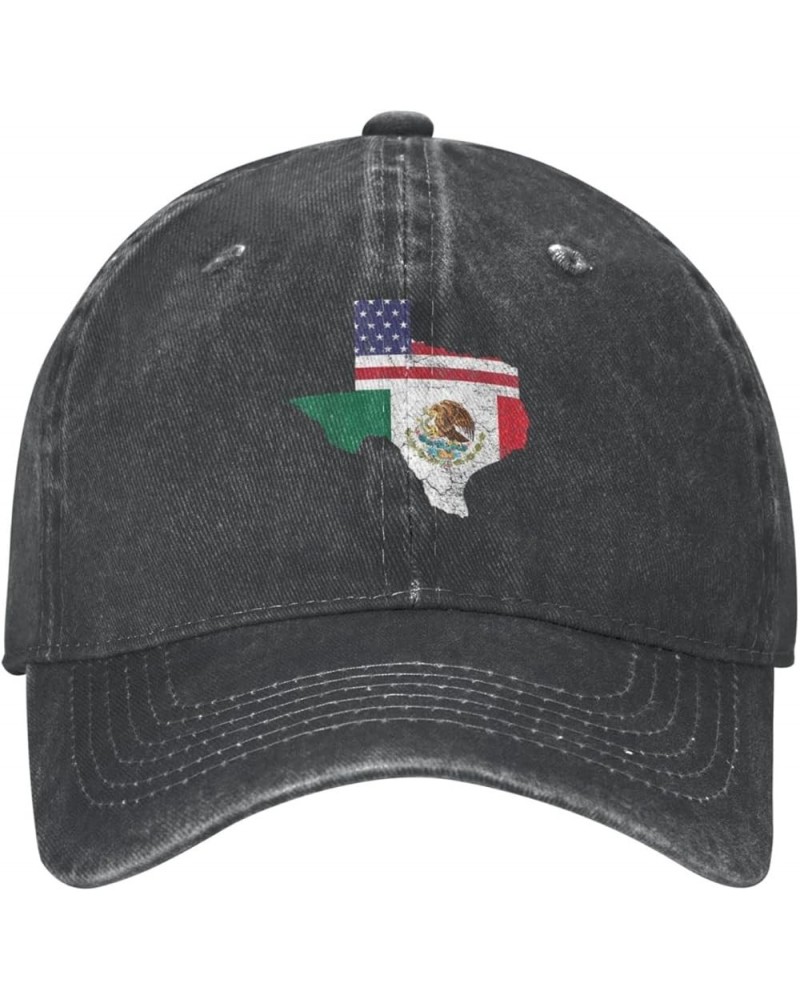 Texas Mexican American Flag Hat for Men Women Mexico USA Friendship Flag Baseball Cap Black Snapback Hat Cotton Black $10.70 ...