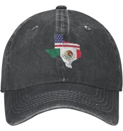 Texas Mexican American Flag Hat for Men Women Mexico USA Friendship Flag Baseball Cap Black Snapback Hat Cotton Black $10.70 ...