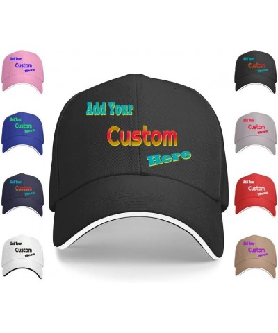 Custom Hat Your Custom Here,Custom Name Hat,Add Your Own Text and Design,Classic Mens Womens Personalized Baseball Cap Black-...