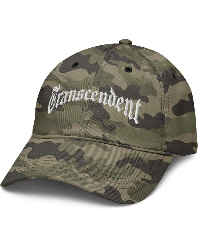 Transcendent Arched Letters Adjustable Baseball Hat Green Camo $15.11 Baseball Caps