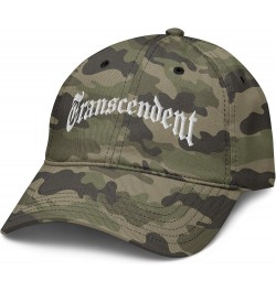 Transcendent Arched Letters Adjustable Baseball Hat Green Camo $15.11 Baseball Caps