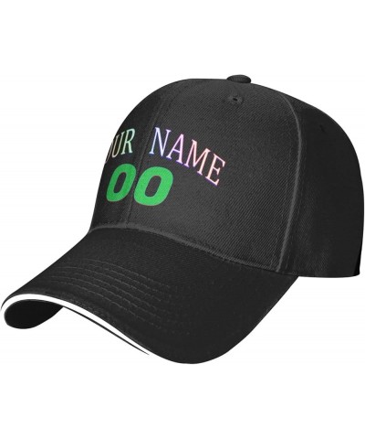 Custom Hat Your Custom Here,Custom Name Hat,Add Your Own Text and Design,Classic Mens Womens Personalized Baseball Cap Black-...