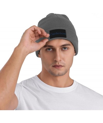 Carleton College Stretch Knit Hat for Men Women Winter Warm Cap Deep Heather $7.50 Skullies & Beanies