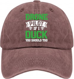 Drone Pilot If I Duck You Should Too Sun Hat Womens Cap Pigment Black Baseball Hat Gifts for Son Golf Hats Wine Red $9.90 Buc...