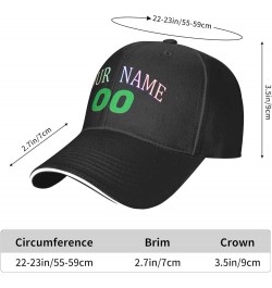 Custom Hat Your Custom Here,Custom Name Hat,Add Your Own Text and Design,Classic Mens Womens Personalized Baseball Cap Black-...