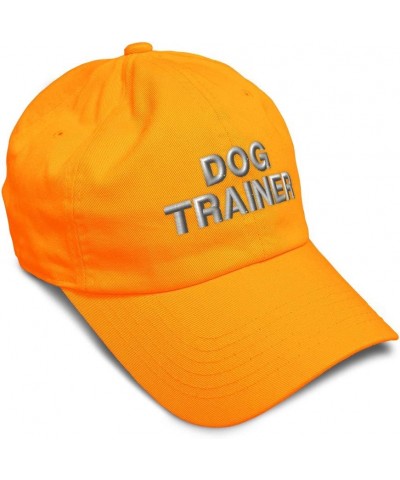 Soft Baseball Cap Dog Trainer A Embroidery Humor Teacher Twill Cotton Dad Hats for Men & Women Orange Design Only $14.83 Base...