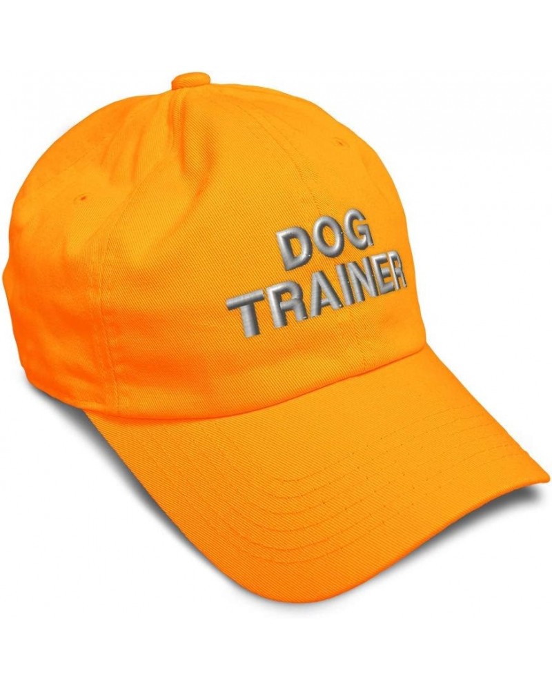 Soft Baseball Cap Dog Trainer A Embroidery Humor Teacher Twill Cotton Dad Hats for Men & Women Orange Design Only $14.83 Base...