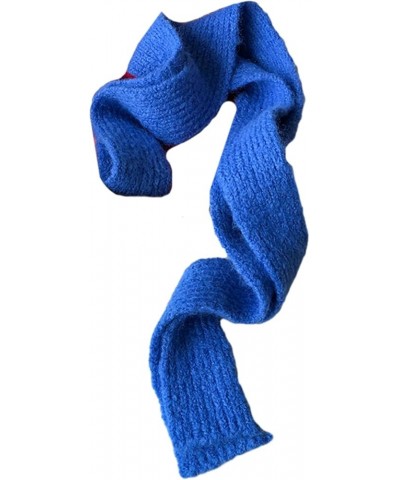 Soft Knitting Long Scarf For Adult Casual Winter Warm Punk Scarf Women Men Unisex Neck Warmer Decorative Scarves Women Blue $...