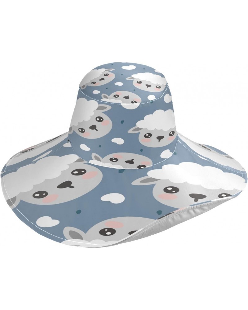 Sheep Face Big Eyes Gardening Sun Hat for Men Women Hearts Outdoor Wide Brim Beach Hats Fishing Cap Multicolored $11.00 Sun Hats