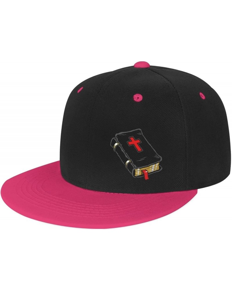 Leather Bound Bible Snapback Hats for Men Women Hat Baseball Cap Flat Bill Visor White Hat Pink $10.14 Baseball Caps