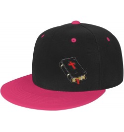 Leather Bound Bible Snapback Hats for Men Women Hat Baseball Cap Flat Bill Visor White Hat Pink $10.14 Baseball Caps