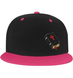 Leather Bound Bible Snapback Hats for Men Women Hat Baseball Cap Flat Bill Visor White Hat Pink $10.14 Baseball Caps