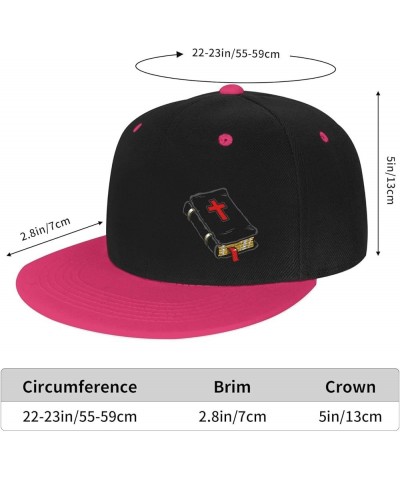 Leather Bound Bible Snapback Hats for Men Women Hat Baseball Cap Flat Bill Visor White Hat Pink $10.14 Baseball Caps