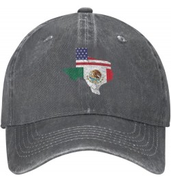 Texas Mexican American Flag Hat for Men Women Mexico USA Friendship Flag Baseball Cap Black Snapback Hat Cotton Grey $10.70 B...