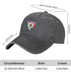 Texas Mexican American Flag Hat for Men Women Mexico USA Friendship Flag Baseball Cap Black Snapback Hat Cotton Grey $10.70 B...