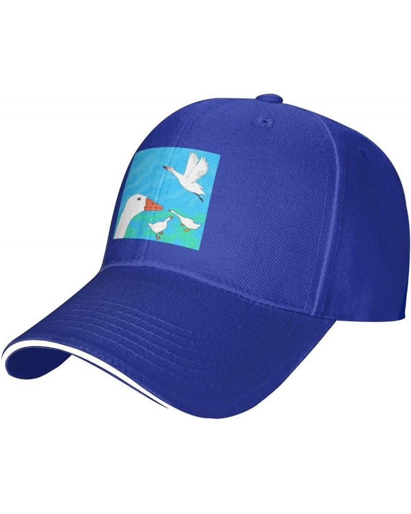 Happy White Goose Picture Casual General Baseball Cap Black : Comfortable, Light Blue $13.07 Baseball Caps