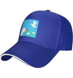 Happy White Goose Picture Casual General Baseball Cap Black : Comfortable, Light Blue $13.07 Baseball Caps