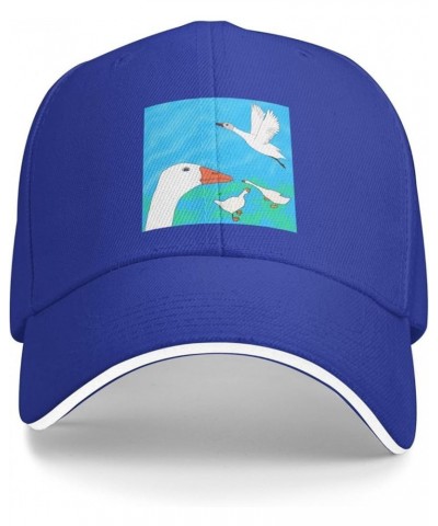 Happy White Goose Picture Casual General Baseball Cap Black : Comfortable, Light Blue $13.07 Baseball Caps