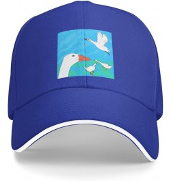 Happy White Goose Picture Casual General Baseball Cap Black : Comfortable, Light Blue $13.07 Baseball Caps