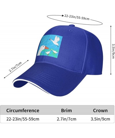 Happy White Goose Picture Casual General Baseball Cap Black : Comfortable, Light Blue $13.07 Baseball Caps