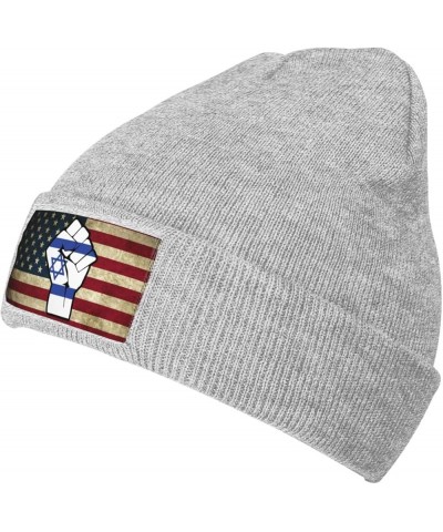 Israeli Flag Beanie for Men Women Black Winter Hat Warm Knit Cuffed Beanies Gray $12.53 Skullies & Beanies