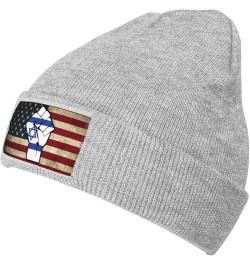 Israeli Flag Beanie for Men Women Black Winter Hat Warm Knit Cuffed Beanies Gray $12.53 Skullies & Beanies