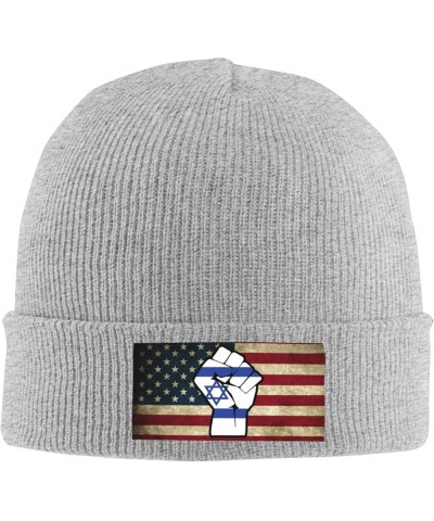 Israeli Flag Beanie for Men Women Black Winter Hat Warm Knit Cuffed Beanies Gray $12.53 Skullies & Beanies