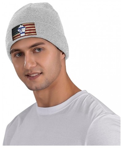 Israeli Flag Beanie for Men Women Black Winter Hat Warm Knit Cuffed Beanies Gray $12.53 Skullies & Beanies