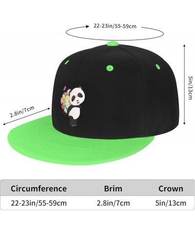 Cute Little Panda Baseball Cap for Men Women Snapback Hat Adjustable Flat Bill Hats Green $11.62 Baseball Caps