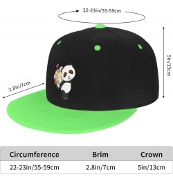 Cute Little Panda Baseball Cap for Men Women Snapback Hat Adjustable Flat Bill Hats Green $11.62 Baseball Caps