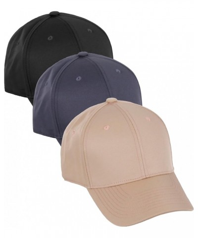 Performance Hat High Profile Structured Baseball Cap Multi 3 Pack 3 Pack - Black,charcoal,khaki $17.68 Baseball Caps