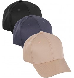 Performance Hat High Profile Structured Baseball Cap Multi 3 Pack 3 Pack - Black,charcoal,khaki $17.68 Baseball Caps