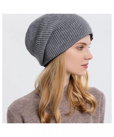 Beanie Hat for Men Women Soft Warm Slouchy Beanie Hat Fuzzy Lined Beanie Soft Daily Hat Grey-b $7.50 Skullies & Beanies