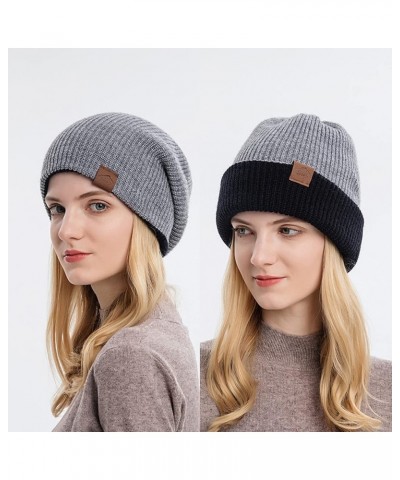 Beanie Hat for Men Women Soft Warm Slouchy Beanie Hat Fuzzy Lined Beanie Soft Daily Hat Grey-b $7.50 Skullies & Beanies